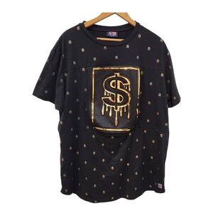 Phat Farm 3d Gold T-Shirt Mens XL Black Money Tee Y2K Relief Rare 90s Bling